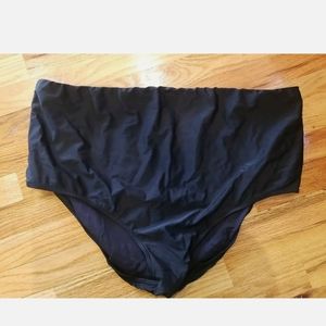 Croft & Barrow Swim Bottom Brief Tummy Slimmer Black Size 3x
